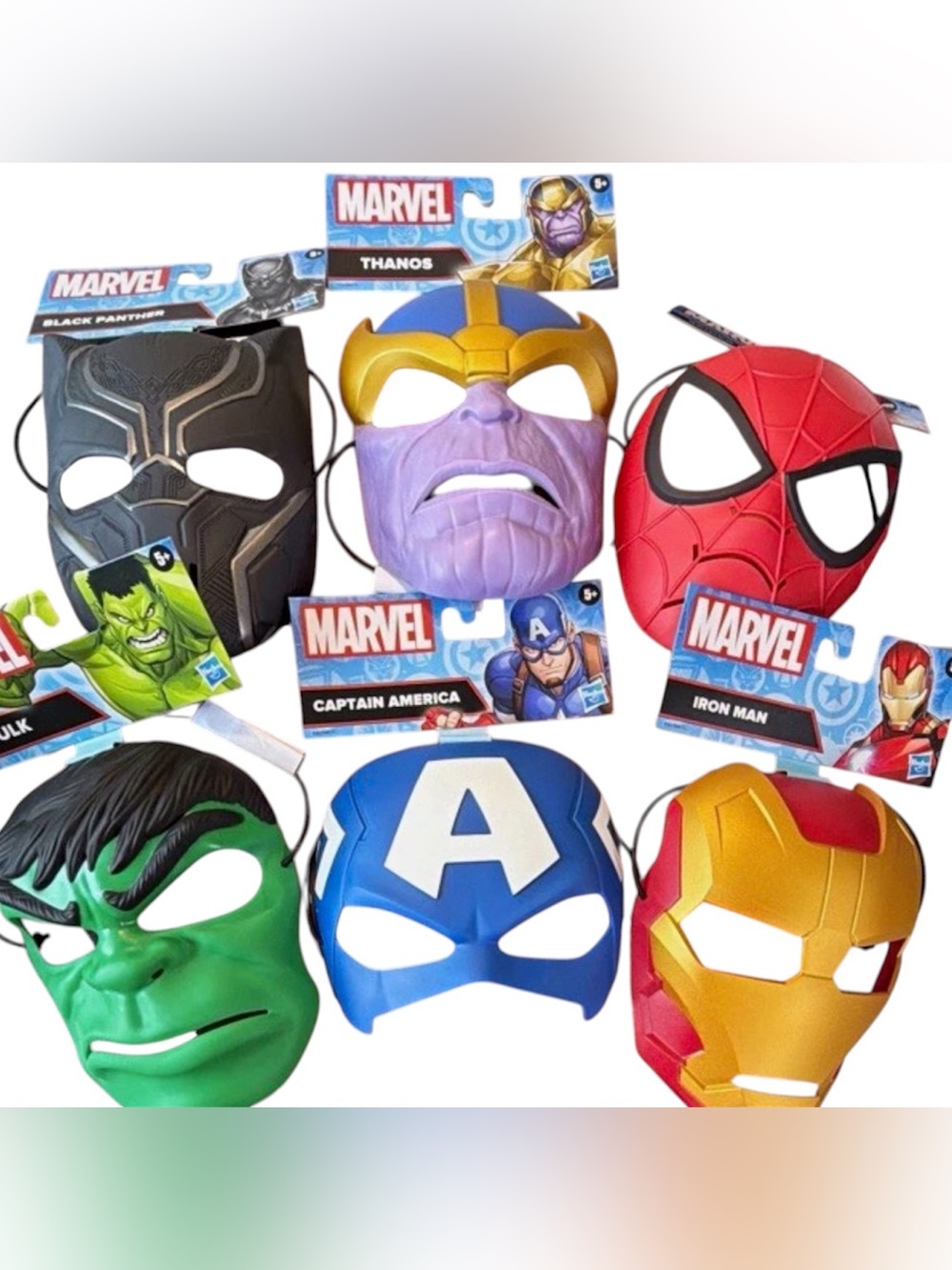 NEW Hasbro Marvel Role Play Mask Collection Complete Set of 6 With Display Stand